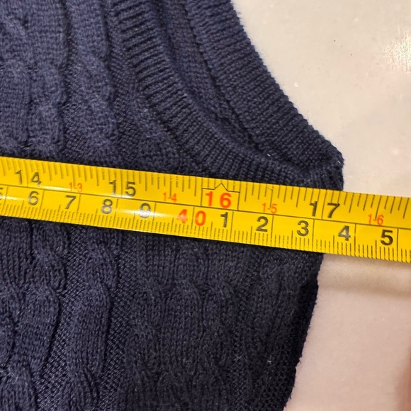 Bobby Jones Women’s Cable Knit Sweater Vest Navy Medium V neck Golf Sport - Picture 5 of 8